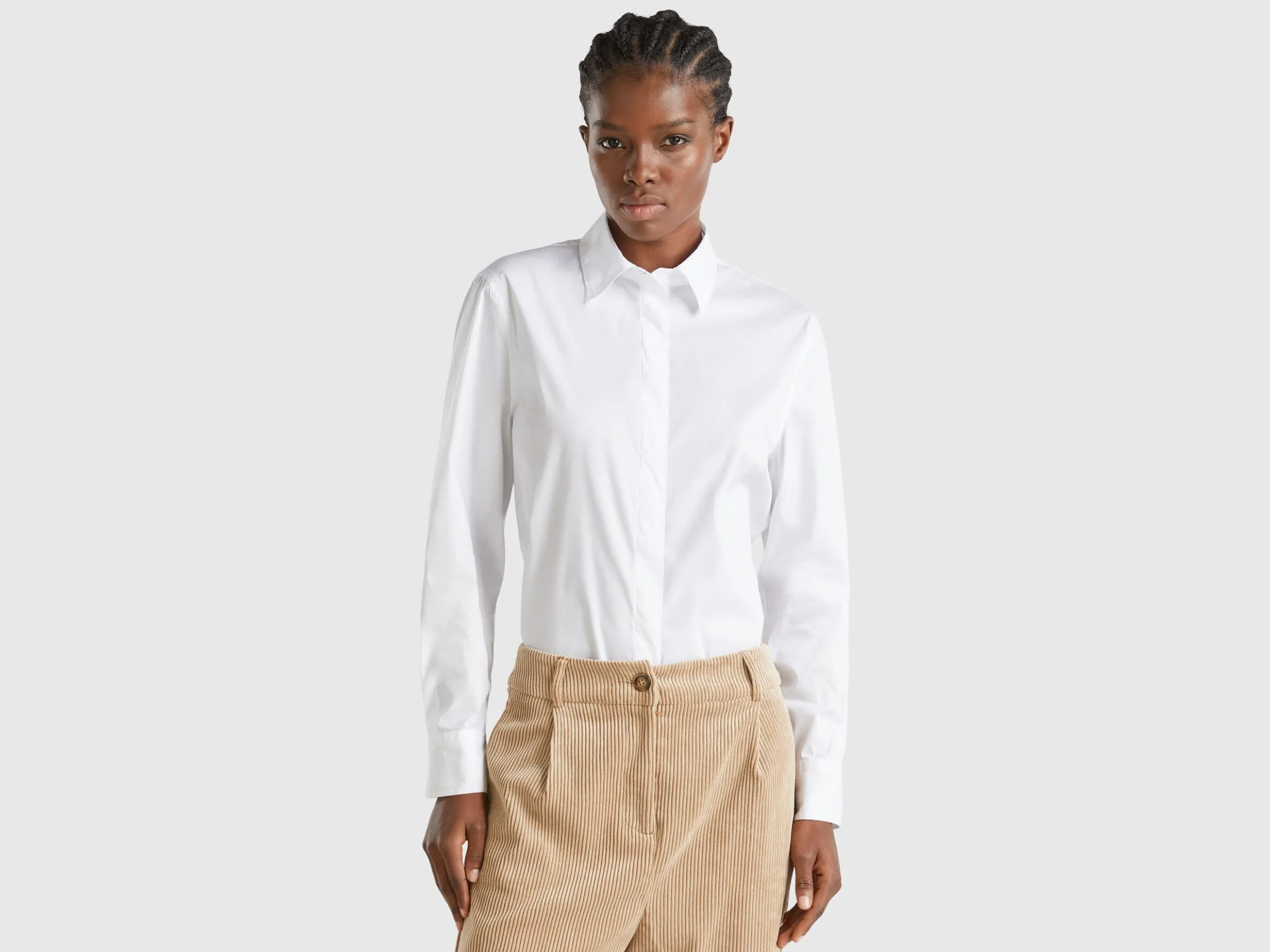 Shirt in stretch cotton blend