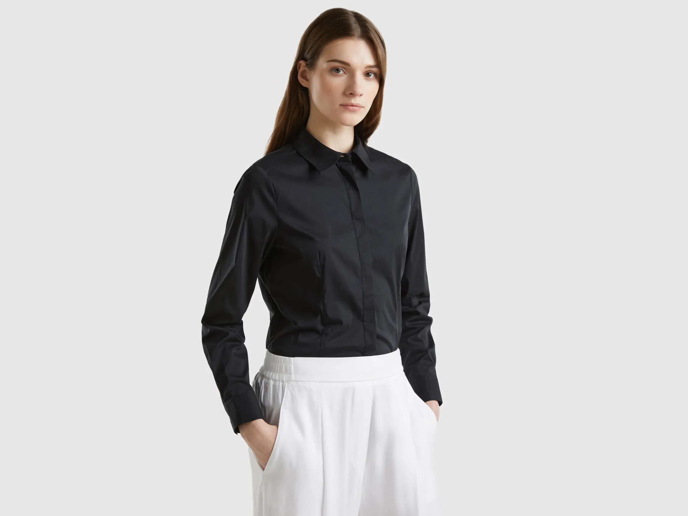 Shirt in stretch cotton blend