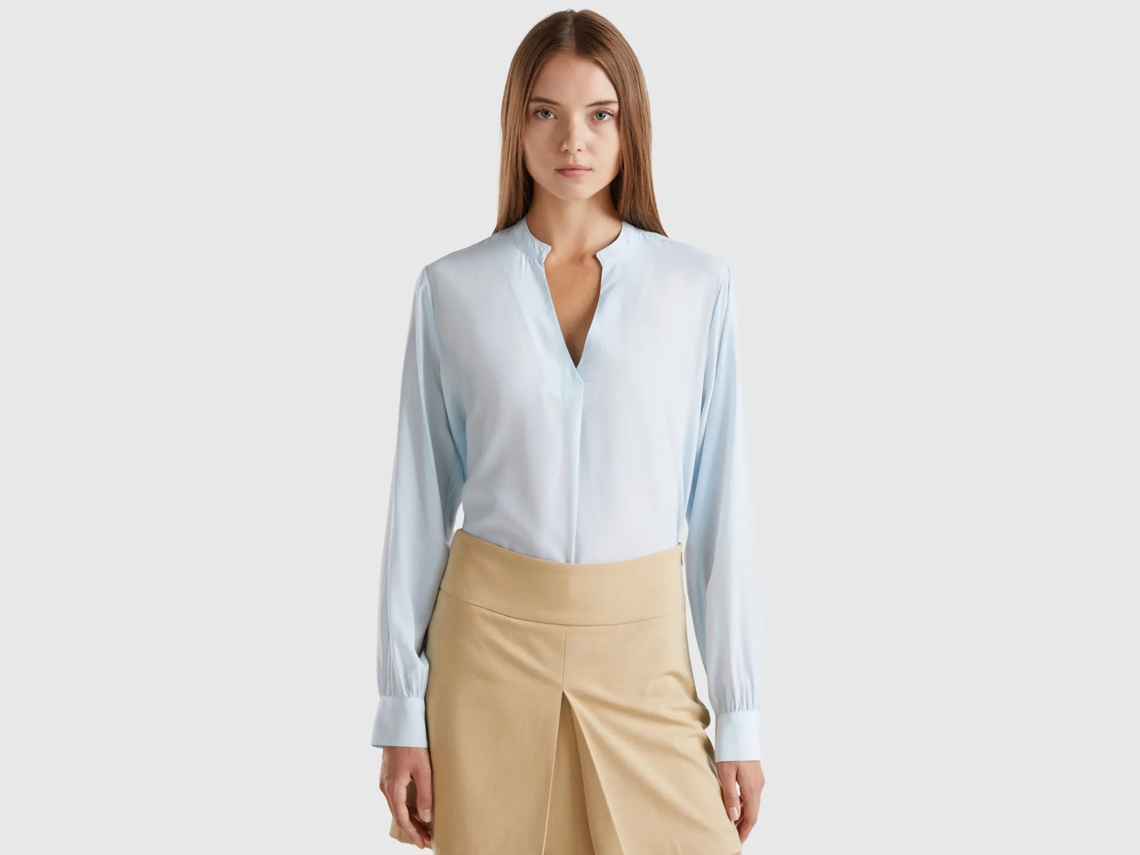 Shirt with Henley neck