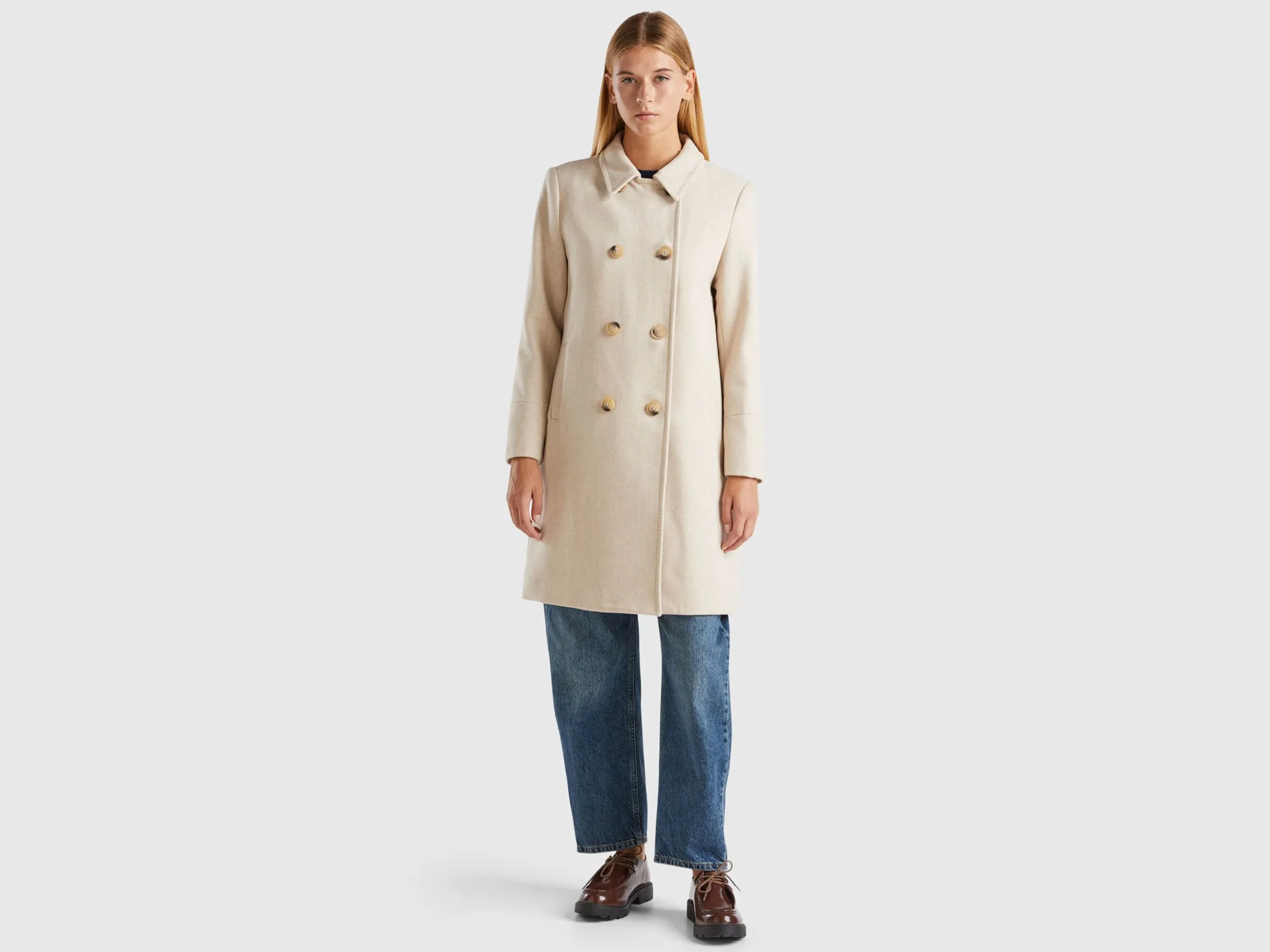 Short coat in wool blend