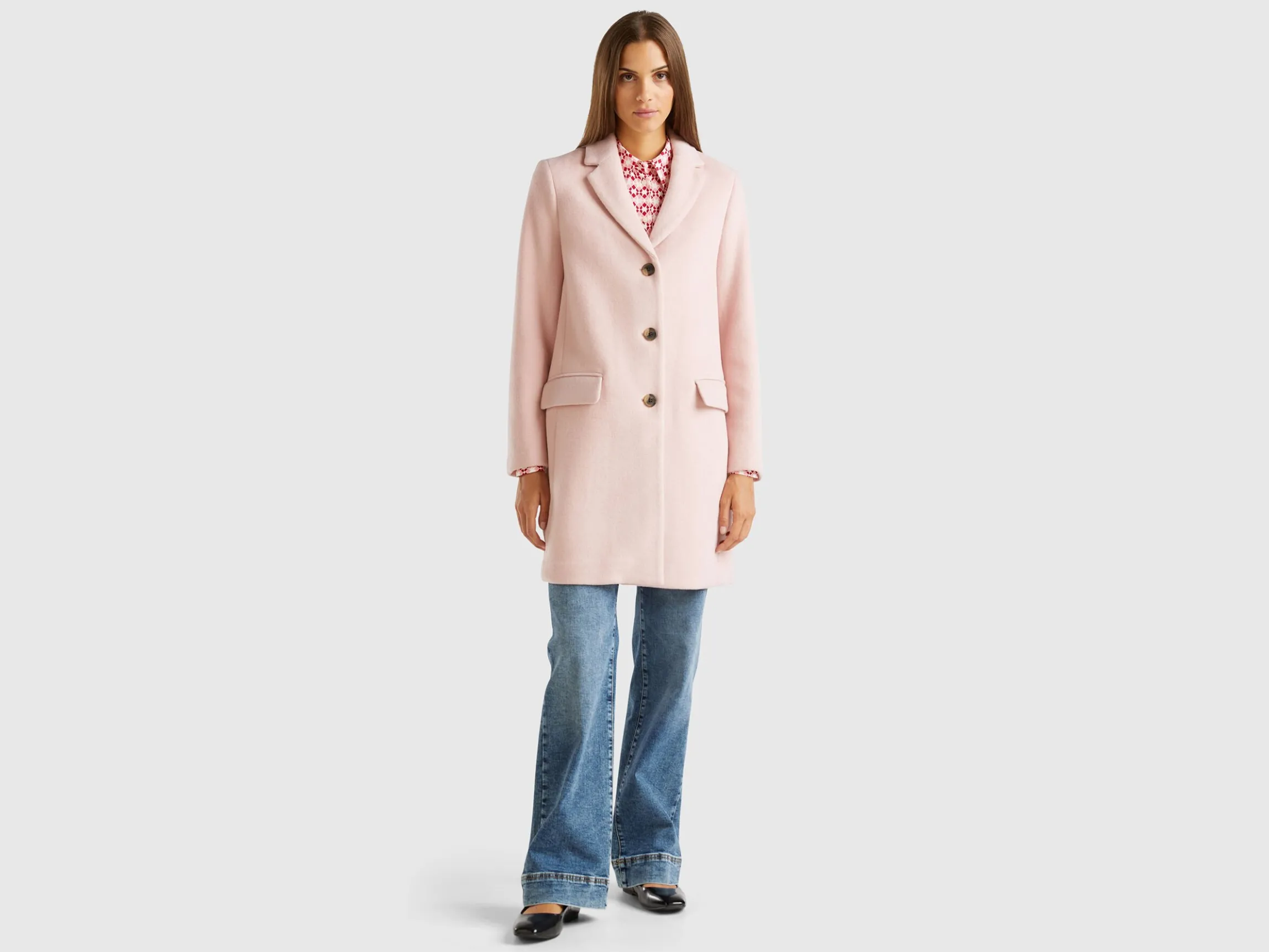 Short coat in wool blend cloth