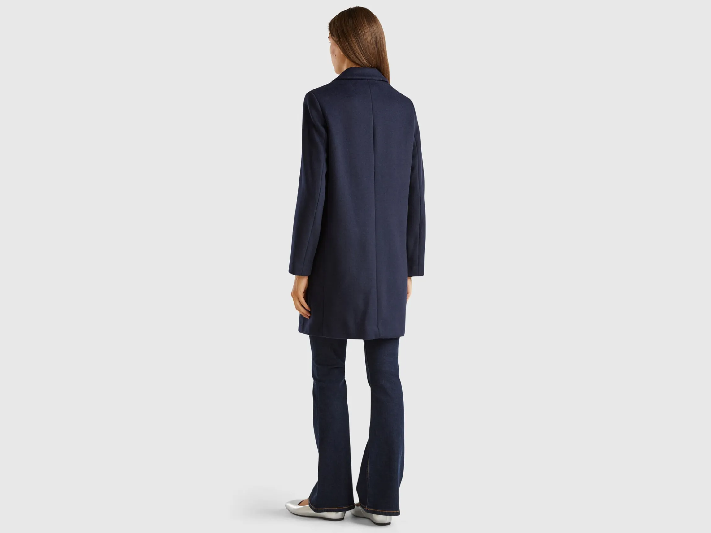 Short coat in wool blend cloth