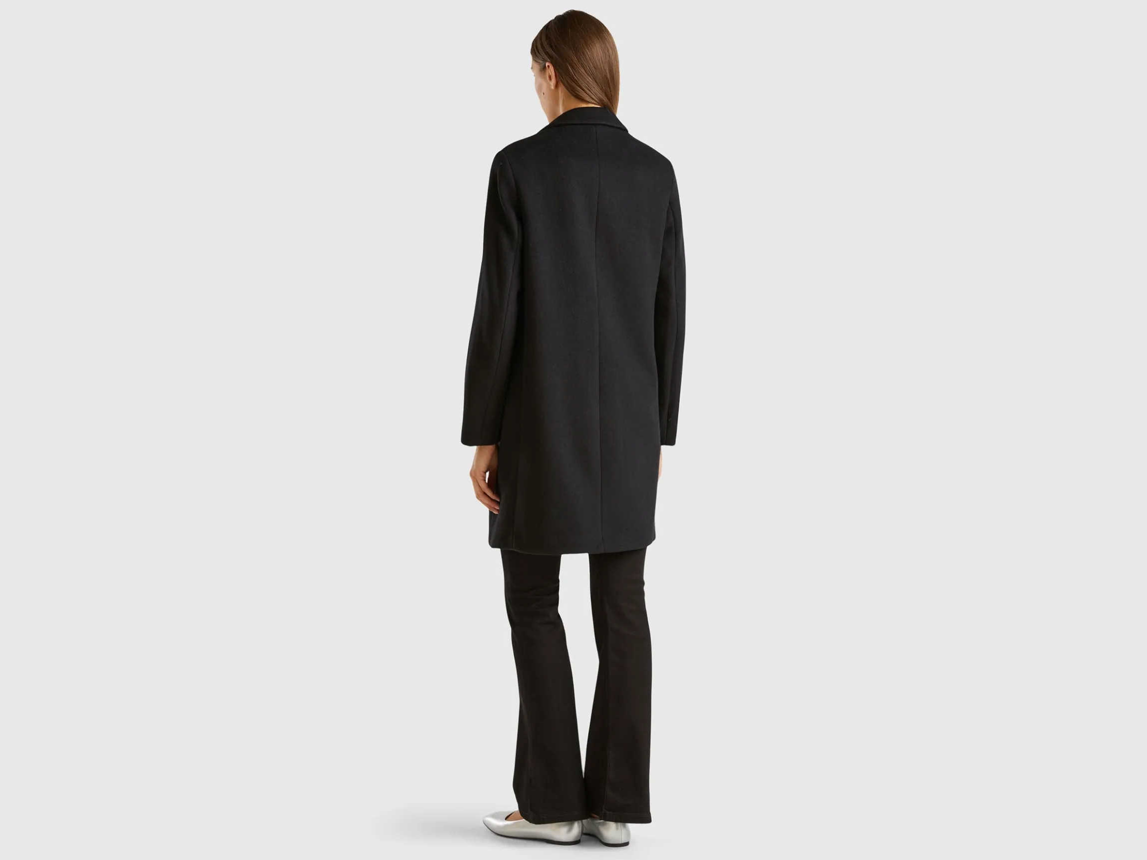 Short coat in wool blend cloth
