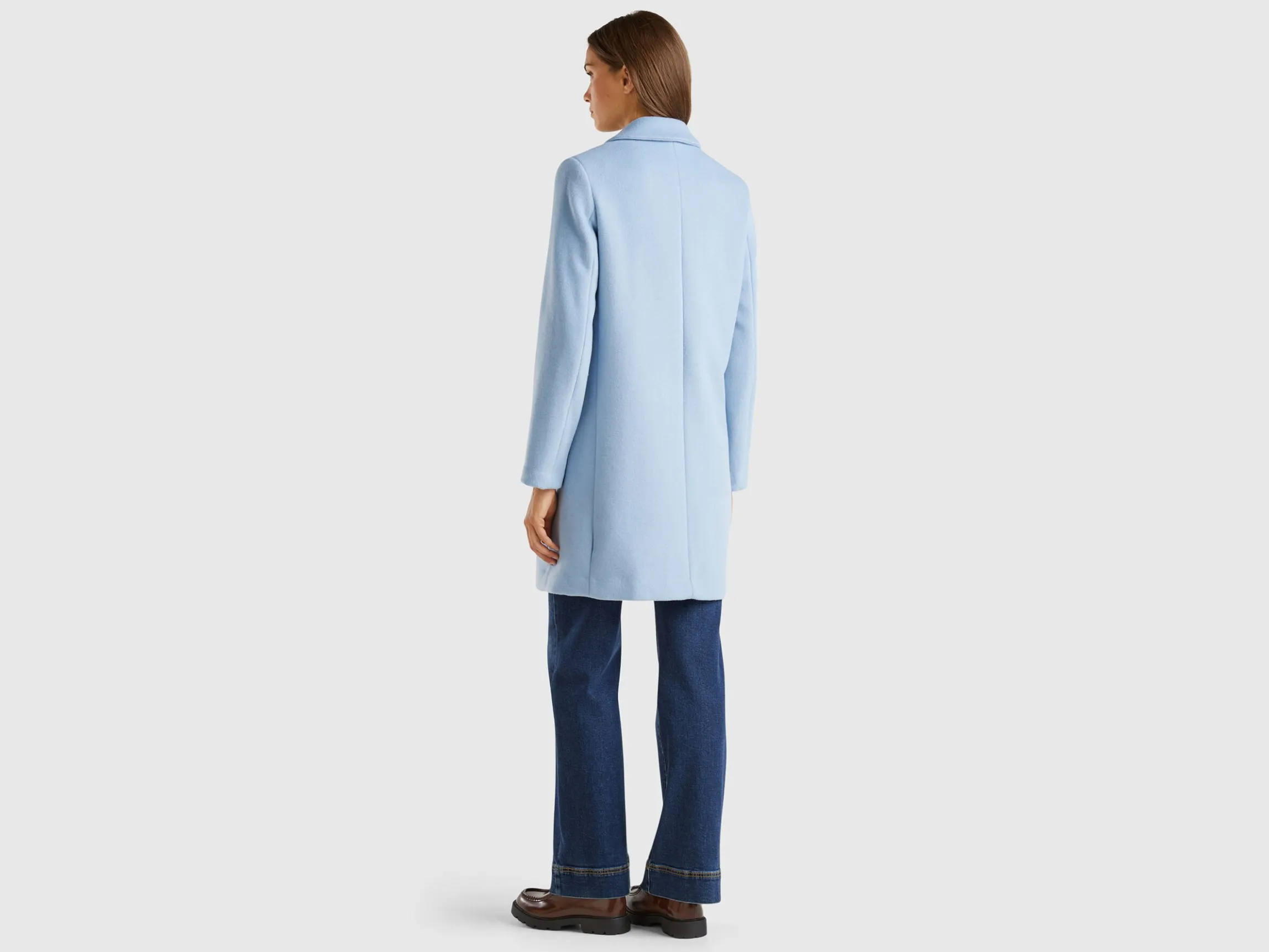 Short coat in wool blend cloth