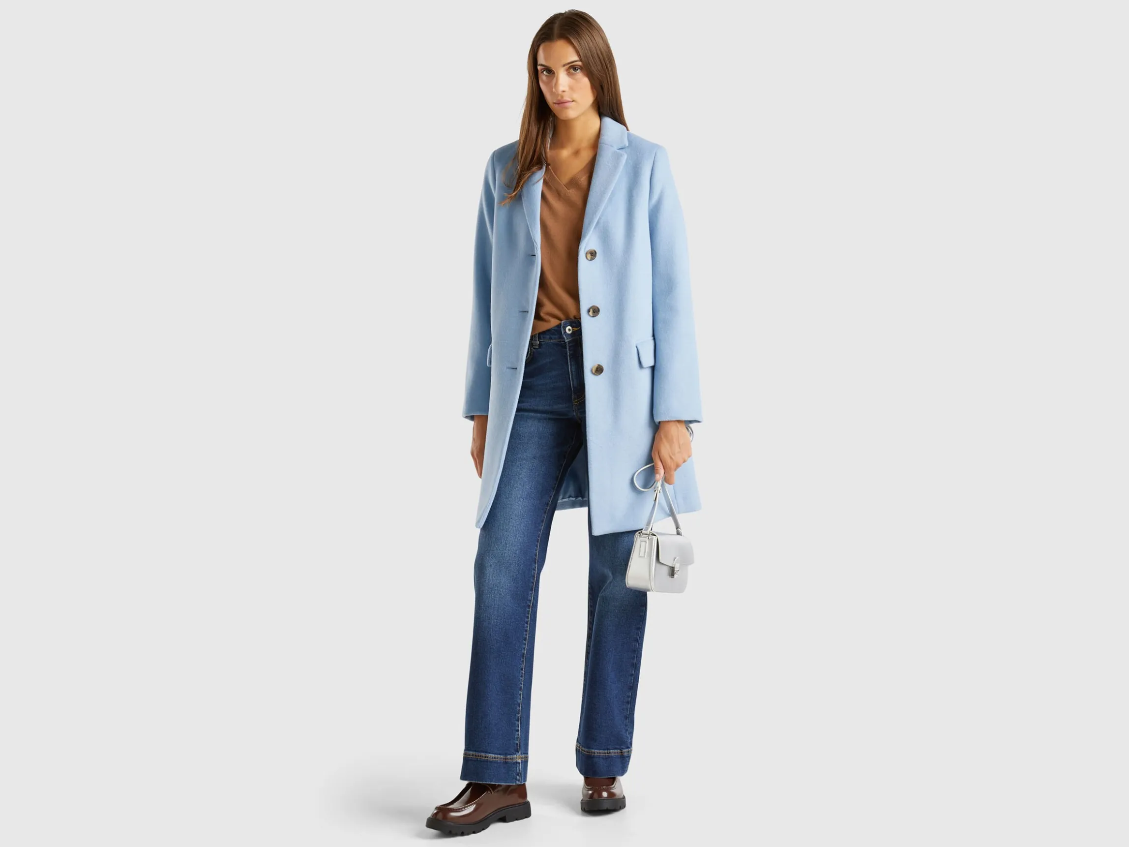 Short coat in wool blend cloth