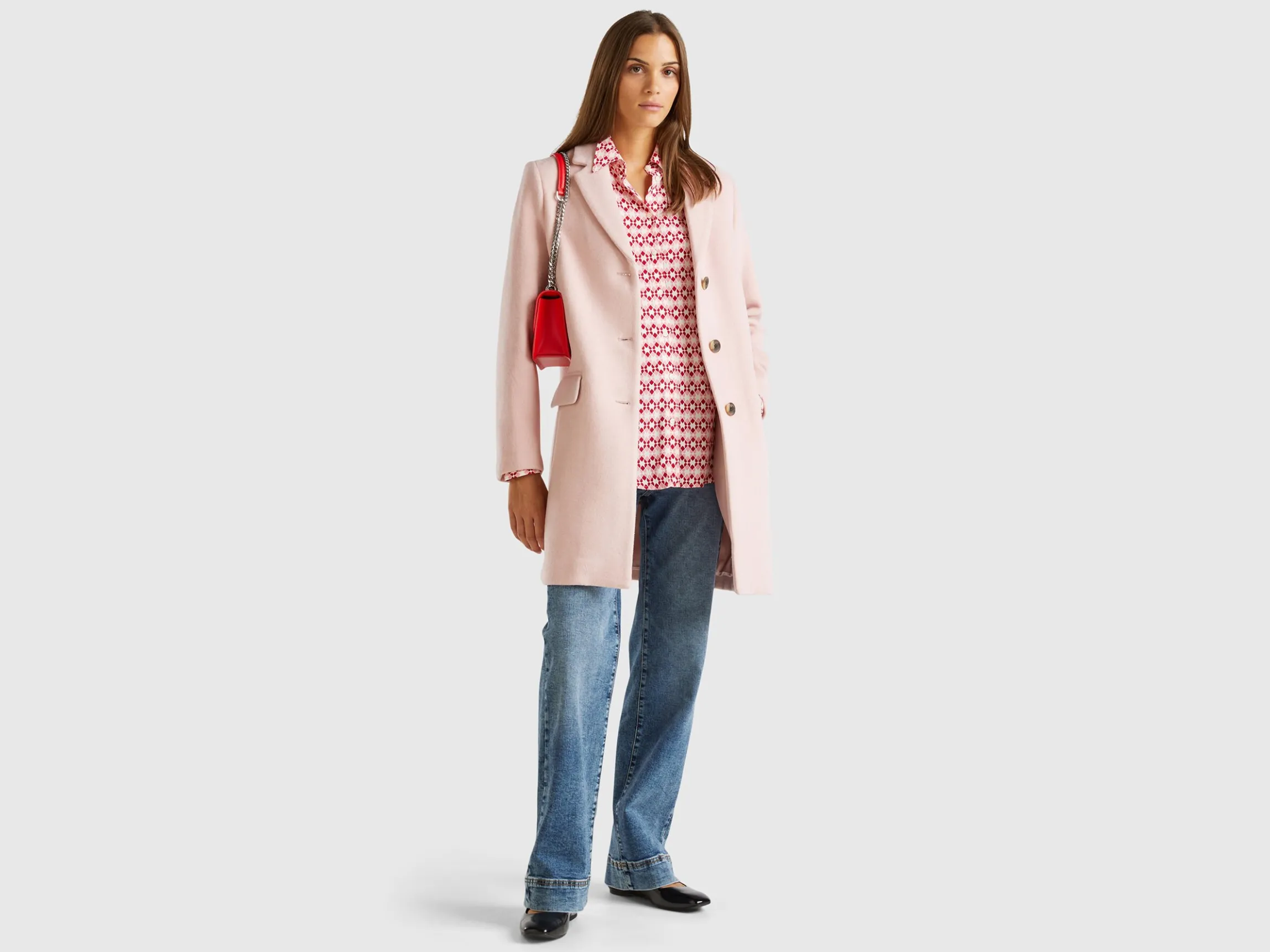Short coat in wool blend cloth