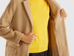 Short coat in wool blend cloth