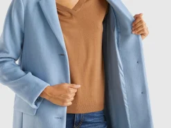 Short coat in wool blend cloth