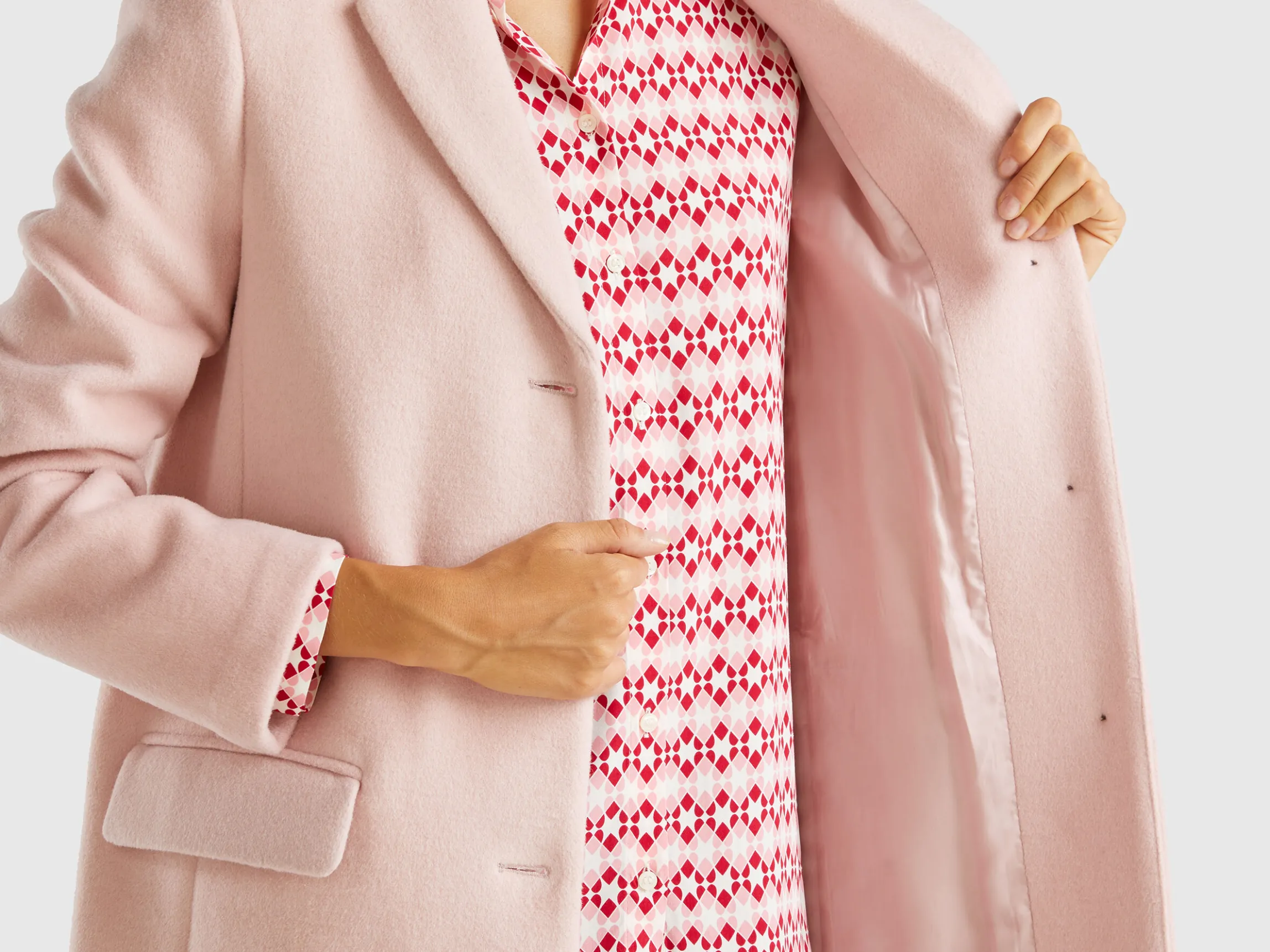 Short coat in wool blend cloth
