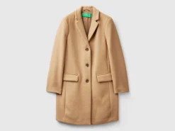 Short coat in wool blend cloth