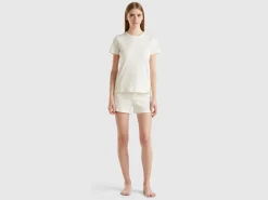 Short pyjamas in stretch cotton blend
