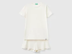 Short pyjamas in stretch cotton blend