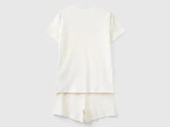 Short pyjamas in stretch cotton blend