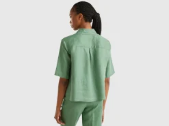 Short shirt in pure linen