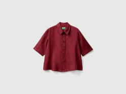 Short shirt in pure linen