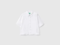 Short shirt in pure linen