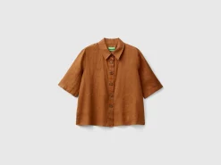 Short shirt in pure linen