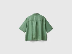Short shirt in pure linen
