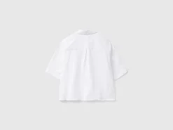 Short shirt in pure linen