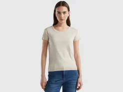 Short sleeve sweater in 100% cotton