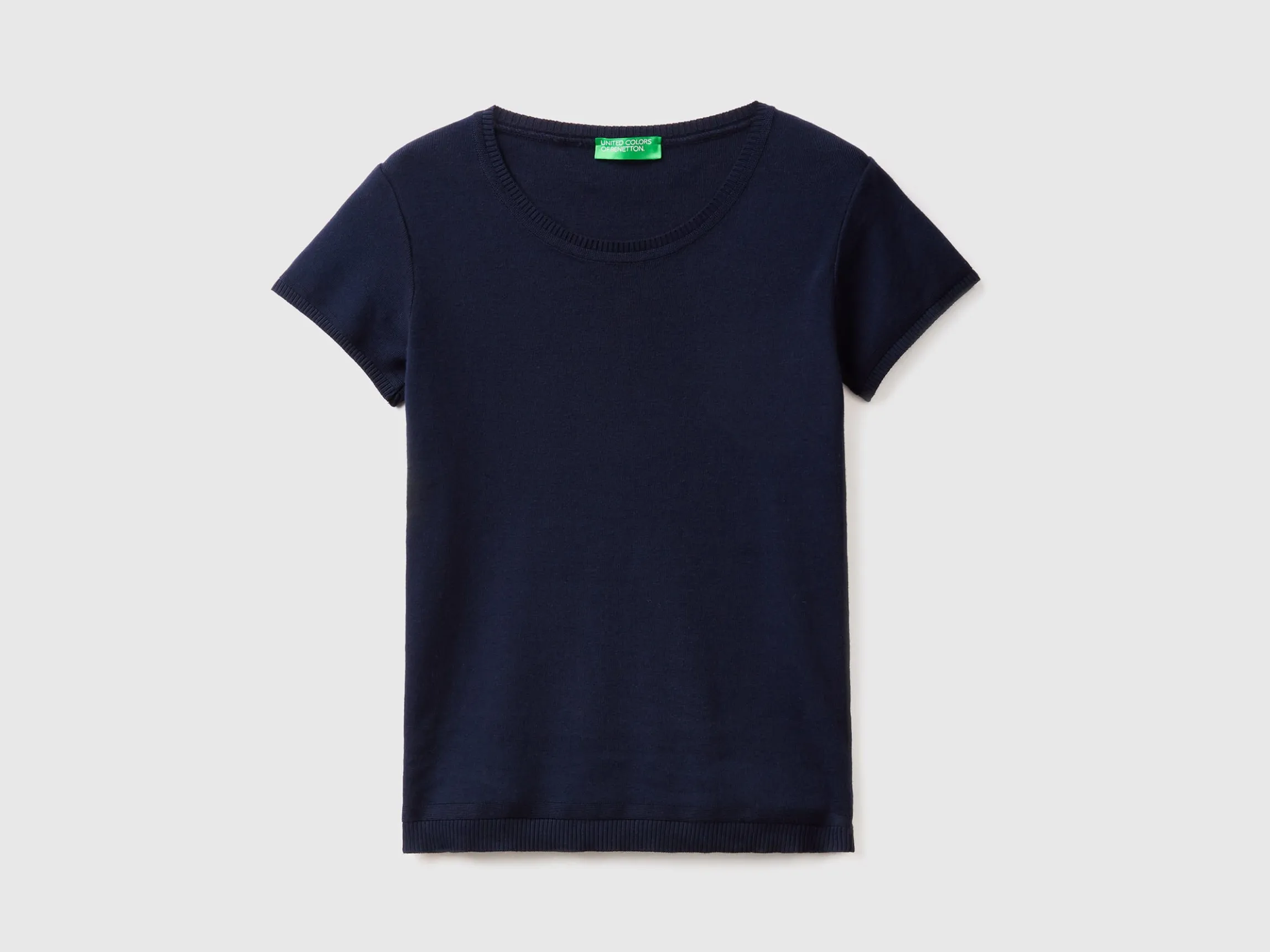 Short sleeve sweater in 100% cotton