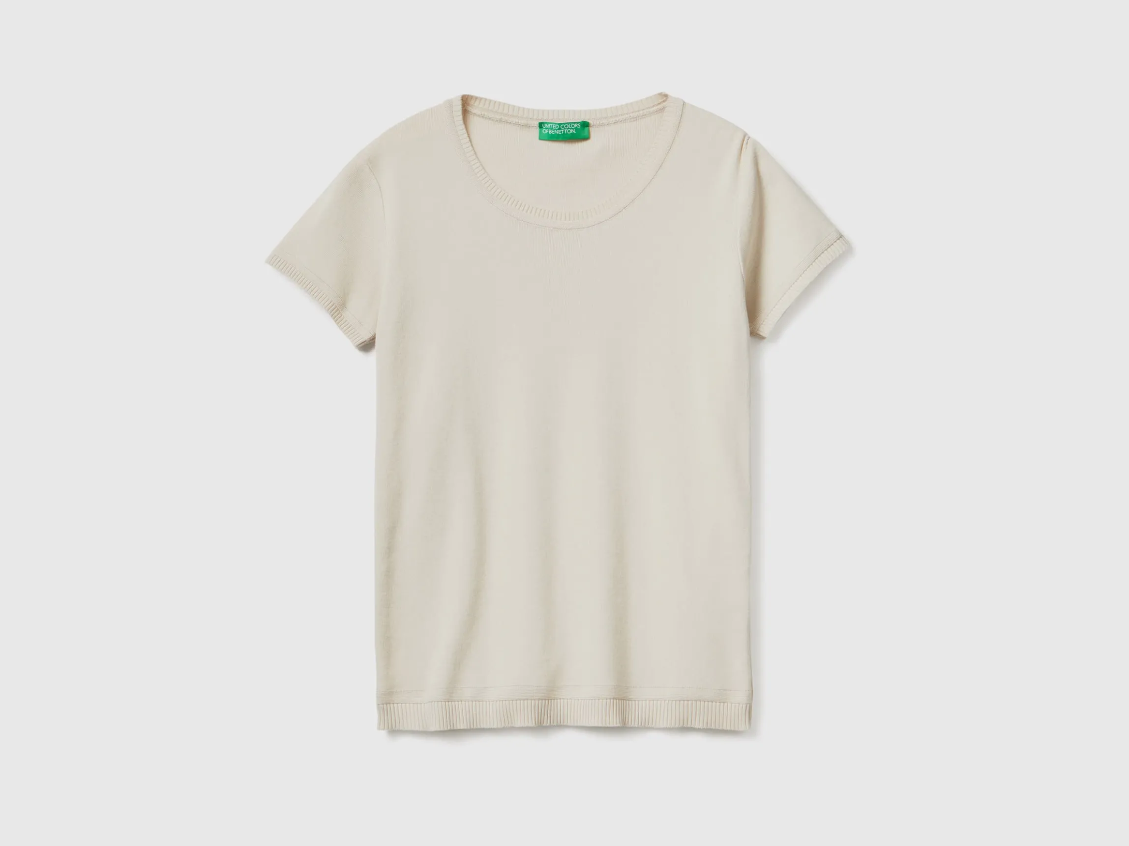 Short sleeve sweater in 100% cotton