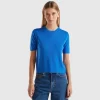Short sleeve sweater in pure Merino wool