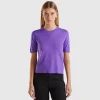 Short sleeve sweater in pure Merino wool