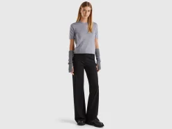 Short sleeve sweater in pure Merino wool
