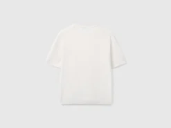 Short sleeve sweater in pure Merino wool