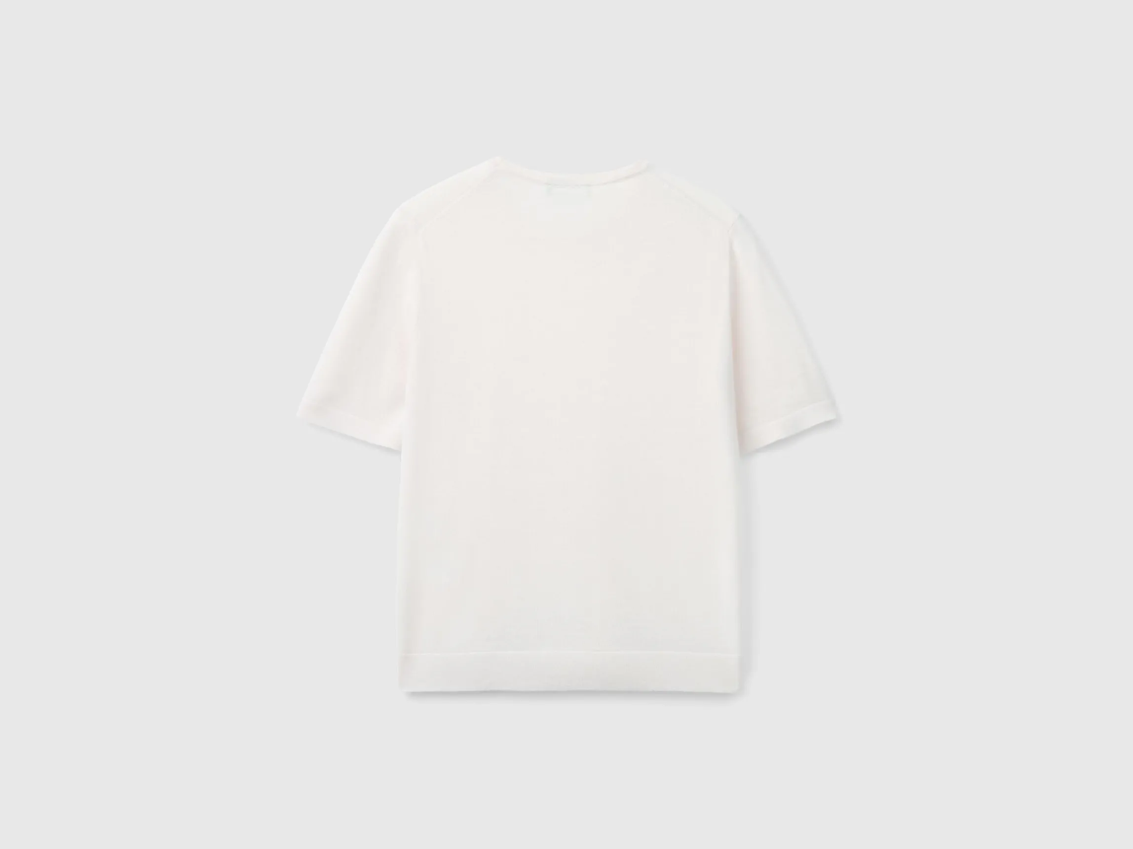 Short sleeve sweater in pure Merino wool