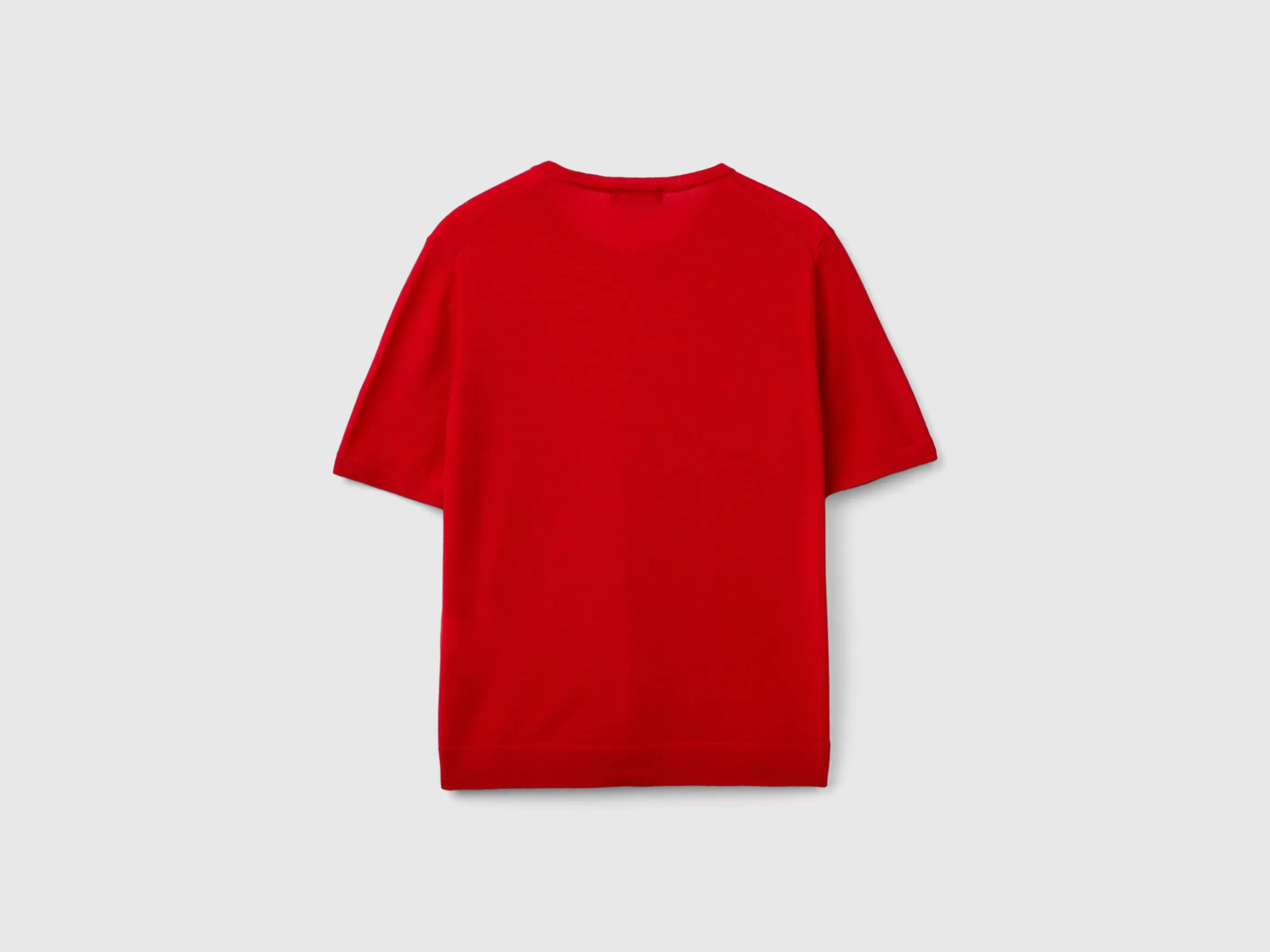 Short sleeve sweater in pure Merino wool