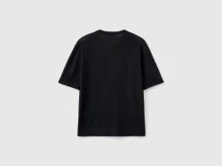 Short sleeve sweater in pure Merino wool