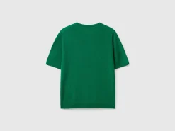 Short sleeve sweater in pure Merino wool