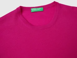 Short sleeve sweater in pure Merino wool