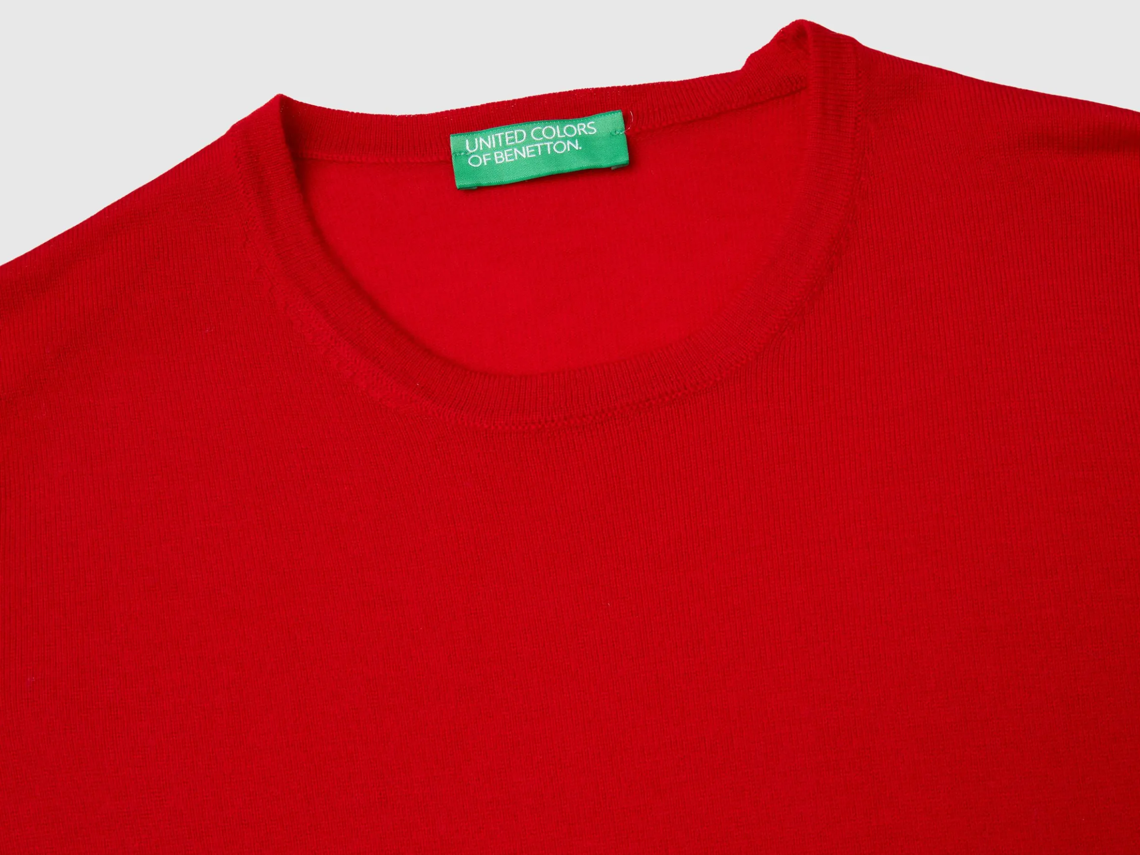 Short sleeve sweater in pure Merino wool