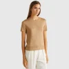 Short sleeve sweater in silk blend