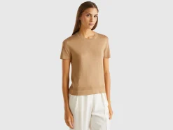 Short sleeve sweater in silk blend
