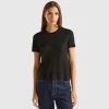 Short sleeve sweater in silk blend