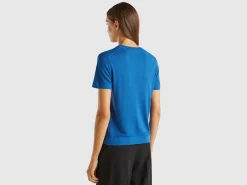 Short sleeve sweater in silk blend