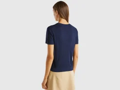 Short sleeve sweater in silk blend