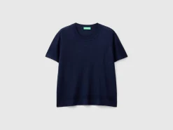 Short sleeve sweater in silk blend