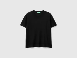 Short sleeve sweater in silk blend
