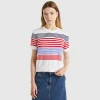 Short sleeve top with stripes