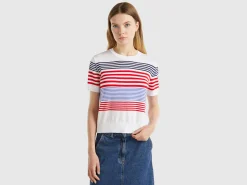 Short sleeve top with stripes