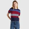 Short sleeve top with stripes