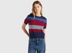 Short sleeve top with stripes