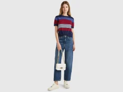 Short sleeve top with stripes