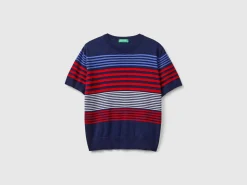Short sleeve top with stripes