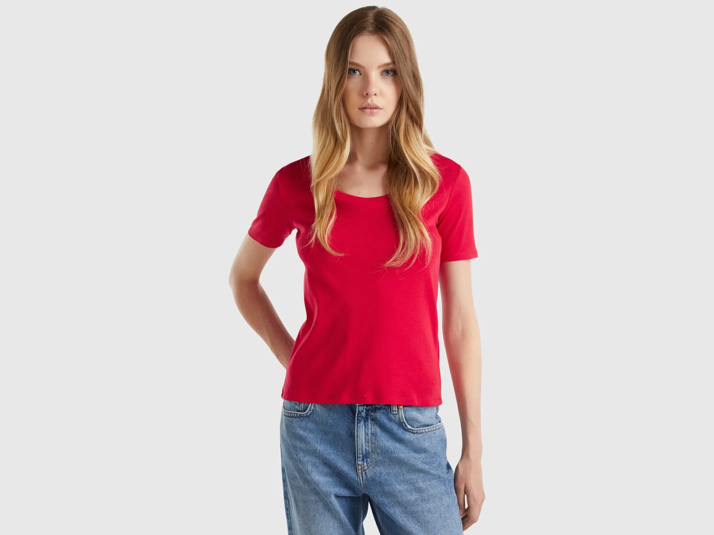 Short sleeve t-shirt in long fiber cotton